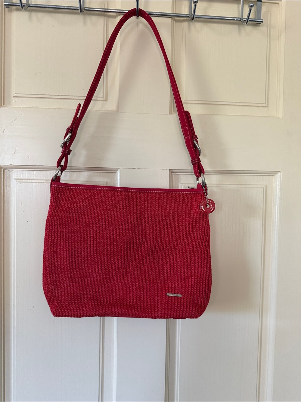 The Sak Red Woven Shoulder Bag
